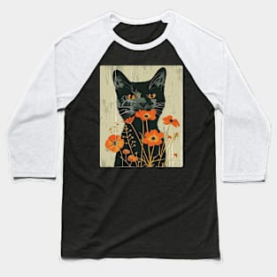 British Shorthair Cat Flowers Photo Cat Lover Gift Baseball T-Shirt